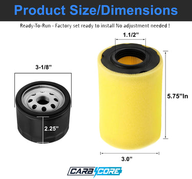 Carbcore Air Filter Oil Filter Tune Up Kit for Craftsman 917.288517 917.288520 917.289213 917.289243 917.289253 Lawn Tractor Riding Mower