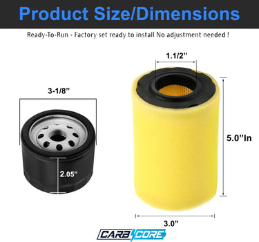 Carbcore Air Filter for Husqvarna YTH22V46 YTH24V48 YTH24V54 YTA22V46 YTA24V48 Mower Oil Filter Tune Up Kit